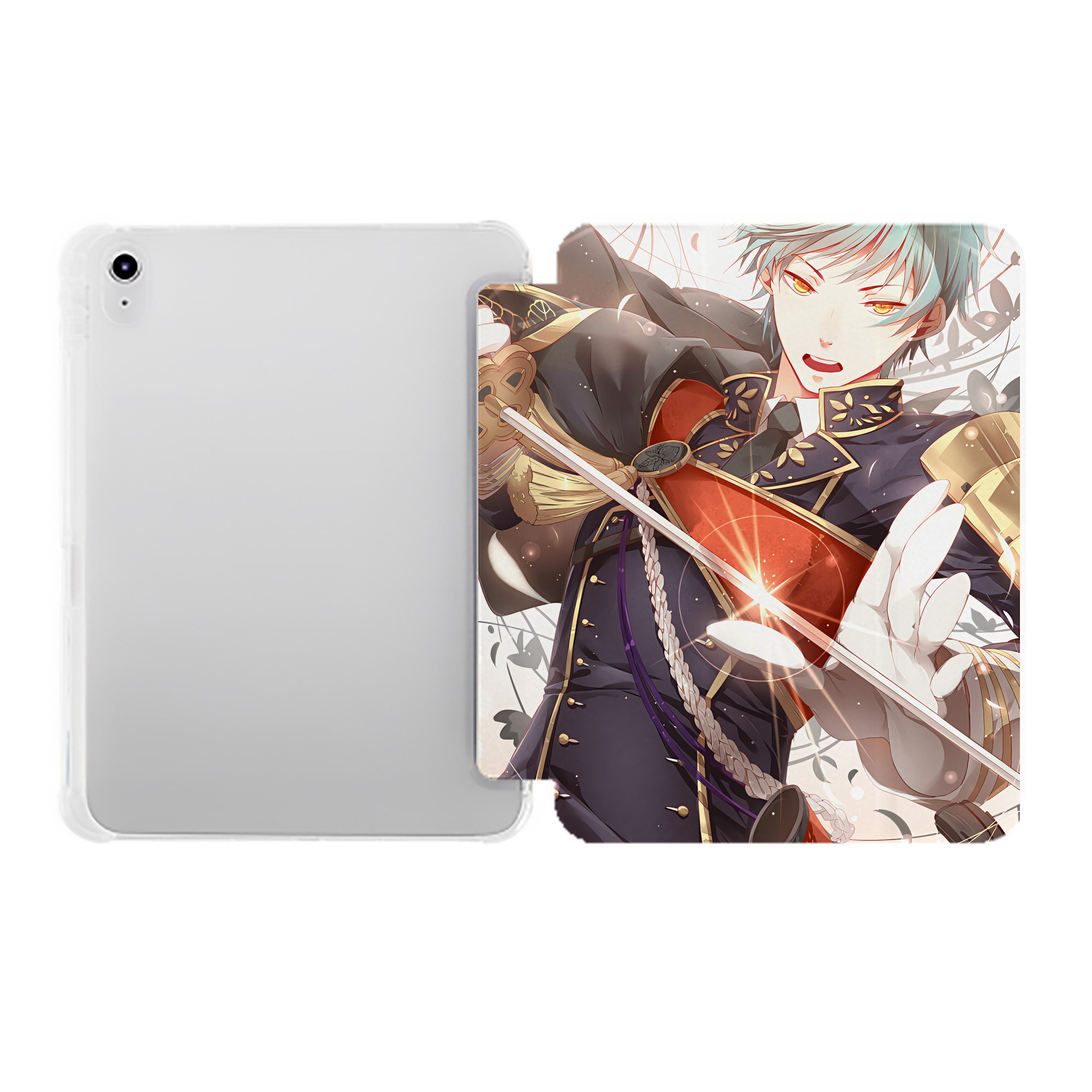 （画像用） 刀剣乱舞 Touken Ranbu IPad ケース ペン収納付き 三つ折りスタンド PUレザー×シリコン 対応機種9.5/10.5/10.9インチ
